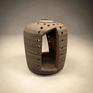 VTG 1978 Signed Studio Pottery Stoneware Candle Lantern Luminaria Hand Thrown